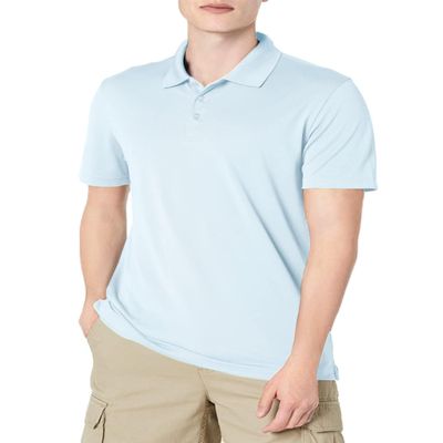 Amazon Essentials Men's Golf Polo Shirt, Short Sleeve, Slim-Fit, Quick-Dry, Light Blue, X-Large