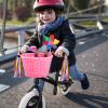 Pink Bicycle Basket for Girls, Adjustable Front Handlebar Bike Basket with Bike Streamers Set Bell/Bicycle Windmill/Bicycle Wheel Beads DIY Bike Decoration Accessories Kit Gift view 2
