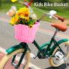Pink Bicycle Basket for Girls, Adjustable Front Handlebar Bike Basket with Bike Streamers Set Bell/Bicycle Windmill/Bicycle Wheel Beads DIY Bike Decoration Accessories Kit Gift view 3