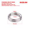 100PCs Stainless Steel Split Rings, Double-Layer Flattening Ring Lure Bait Circle, 25-350LB Saltwater Freshwater Line Lure Connectors Double Snap Super Strong Solid Circle Tackle Leader (8#) view 2