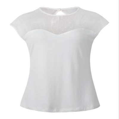 1950s Vintage Retro Miss Fancy Top Rockabilly Pinup (US10, White)