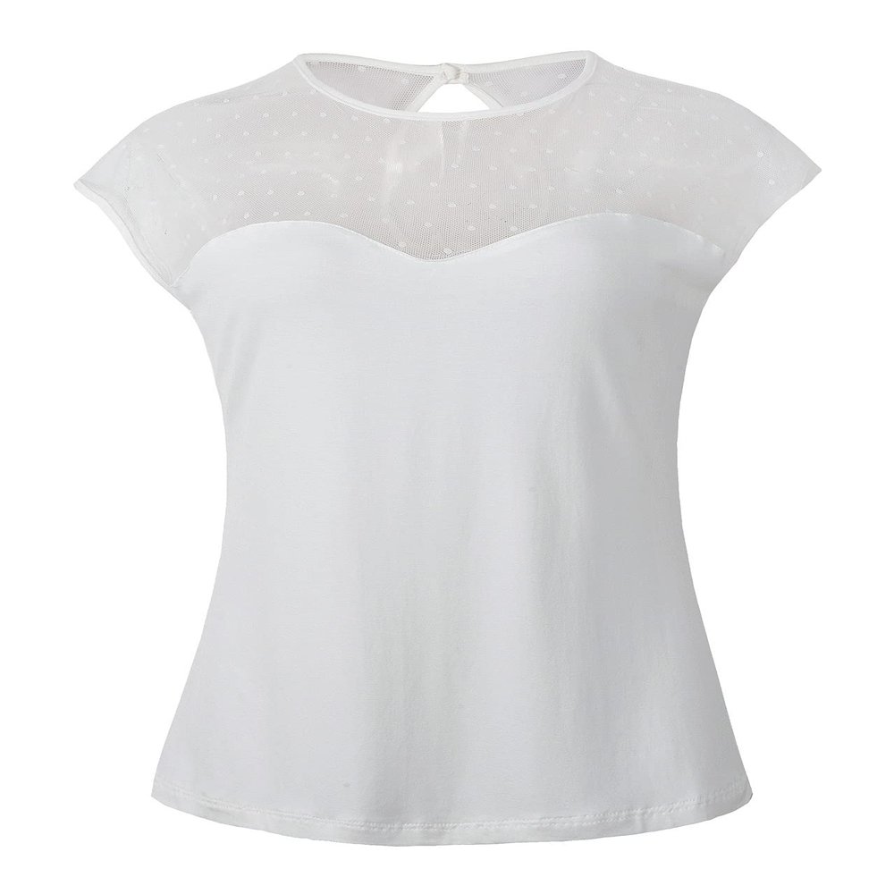 1950s Vintage Retro Miss Fancy Top Rockabilly Pinup (US10, White)