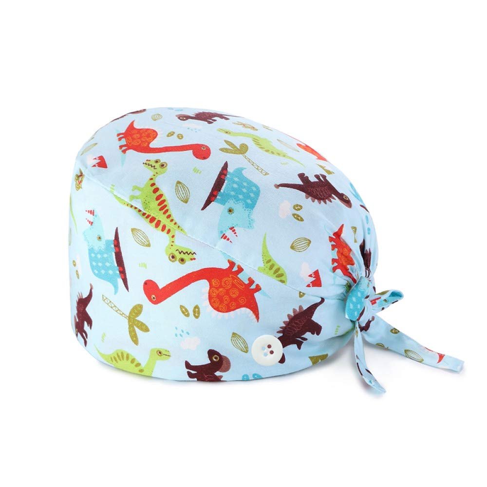 2 Pieces Working Hat Meals Hat Dinosaur Cuisine Hat Van Danakya V-Up Kitchen Food Factory Work for Clean Hair Breathable Lightweight Cloth Unisex - Green