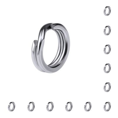 100PCs Stainless Steel Split Rings, Double-Layer Flattening Ring Lure Bait Circle, 25-350LB Saltwater Freshwater Line Lure Connectors Double Snap Super Strong Solid Circle Tackle Leader (3#)