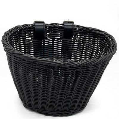 Bike Basket for Small Bicycle Cute Good Looking Baskets for Bike to Place Belongings Bicycle Basket Accessories with Leather Belt Easy to Attach Bicycle Front Handlebar Bicycle Basket Black