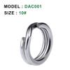 100PCs Stainless Steel Split Rings, Double-Layer Flattening Ring Lure Bait Circle, 25-350LB Saltwater Freshwater Line Lure Connectors Double Snap Super Strong Solid Circle Tackle Leader (10#) view 2