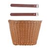 Adult Cute Brown Leather Belt Bicycle Basket with Easy Attach for Front Handlebar view 2