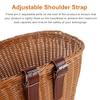 Adult Cute Brown Leather Belt Bicycle Basket with Easy Attach for Front Handlebar view 3