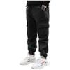 Agoky Boys' Cargo Jogger Pants Hip Hop Jazz Dance Trousers Elastic Waist Casual Sports Sweatpants with Pockets Black 10 Years view 1