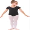 MdnMd Dance Gymnastic Leotards for Girls Black Ballet Short Sleeve Outfit with Cross Back Leotard (Black, Age 10-12) view 3