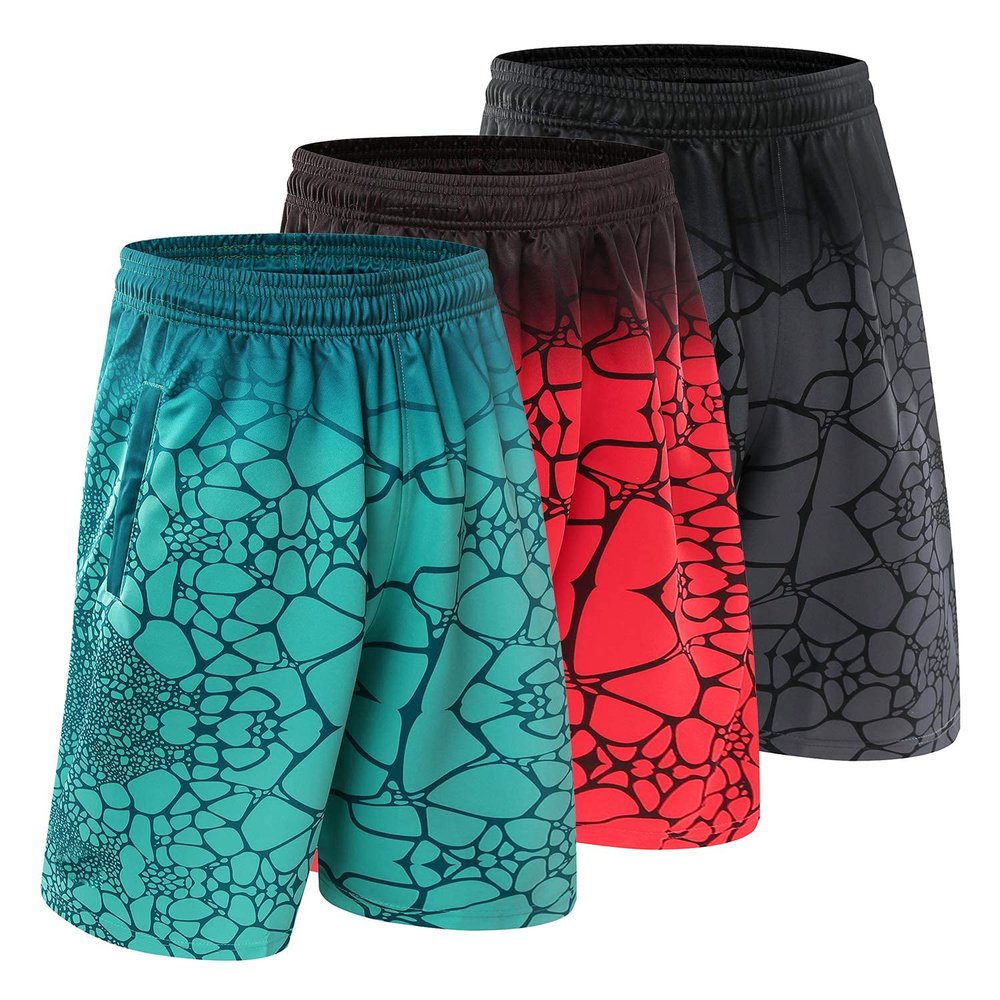 1Bests 3PCS / Set Men's Running Shorts Quick Dry Running Shorts Basketball Pants Sports Pants (3pcs Short/Set5,3XL)