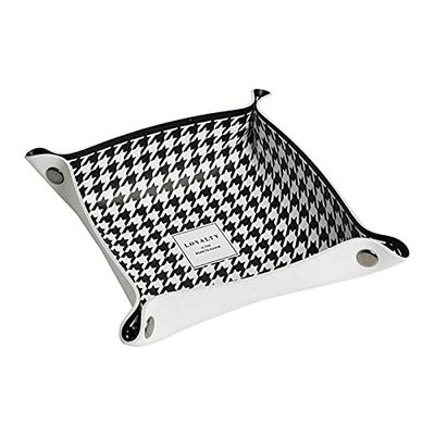VIGAN Foldable PU Leather Desktop Storage Tray For Coin Trinket Multifunctional Home Decoration Accessories Organizer (S:18CMX4CM)