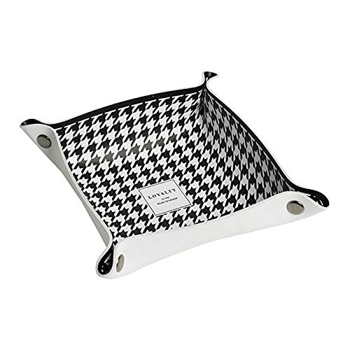 VIGAN Foldable PU Leather Desktop Storage Tray For Coin Trinket Multifunctional Home Decoration Accessories Organizer (S:18CMX4CM)