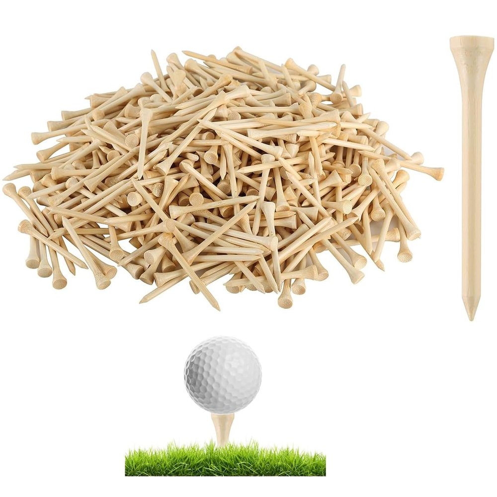 weyleity Bamboo Golf Tees 1000 PCS 2-3/4 Inch | Bamboo Golf Tees, 7X Stronger Than Wood, Reduce Friction & Side Spin