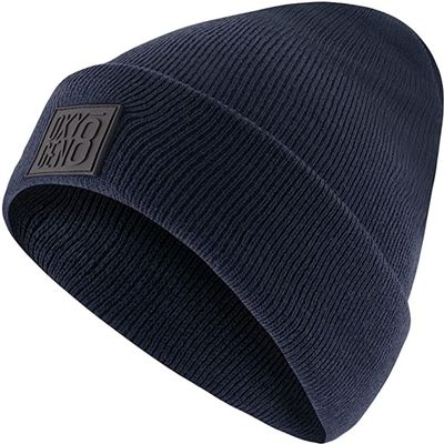 Oxygen8 Beanie Hats for Men Women Cuffed Skull Knit Winter Hats Men & Womens Beanie Cap - Navy Blue Beanie for Men Women
