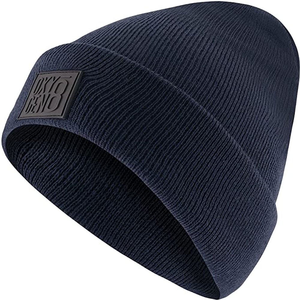 Oxygen8 Beanie Hats for Men Women Cuffed Skull Knit Winter Hats Men & Womens Beanie Cap - Navy Blue Beanie for Men Women