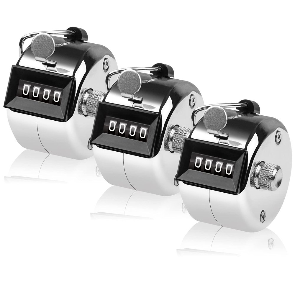 SDARMING Tally Counter, 4-Digit Clicker Counter, Metal Hand Tally Counters Clicker Pitch Counter for Counting, Knitting, Coaching, Golf, Lap, Fishing