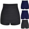Womens Swimsuits Shorts High Waist Bikini Bottoms Plus Size Swim Briefs Beach Shorts Ruched Swim Trucks (Black, Small) view 4