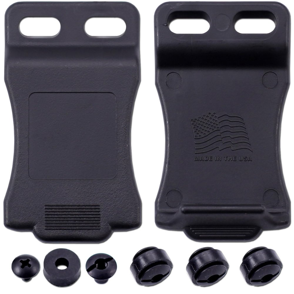 [4PCS] XCLIP IWB Belt Clip Attachment for KYDEX Gun Holsters & Knife Sheaths  (Fits 1.75 Inch Belts) - (Adjustable Mount) - Made in U.S.A. - Mounting Hardware Included
