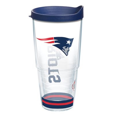 Tervis Made in USA Double Walled NFL New England Patriots Arctic Insulated Tumbler Cup Keeps Drinks Cold & Hot, 24oz, Clear