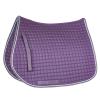 HORZE Adepto Padded All Purpose Quilted Equestrian Saddle Pad for Horses with Two-Tone Trim - Blackcurrant Purple - Pony view 1