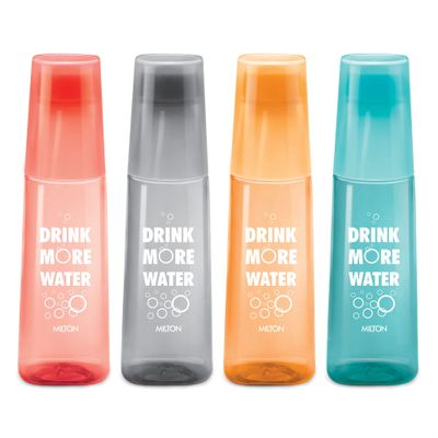 Milton KIP SIP 1000 Pet Water Bottle, 1 Litre Each, Set of 4, Assorted