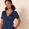 Amazon Essentials Women's Short Sleeve Faux-Wrap Dress, Navy, Medium view 4