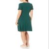 Amazon Essentials Women's Short Sleeve Faux-Wrap Dress, Jade Green, XX-Large view 3