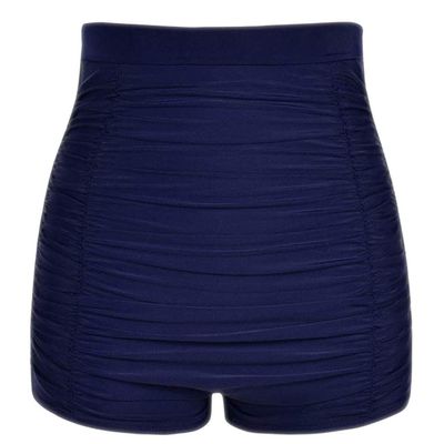 Womens Swimsuits Shorts High Waist Bikini Bottoms Plus Size Swim Briefs Beach Shorts Ruched Swim Trucks (Dark Blue, 5X-Large)