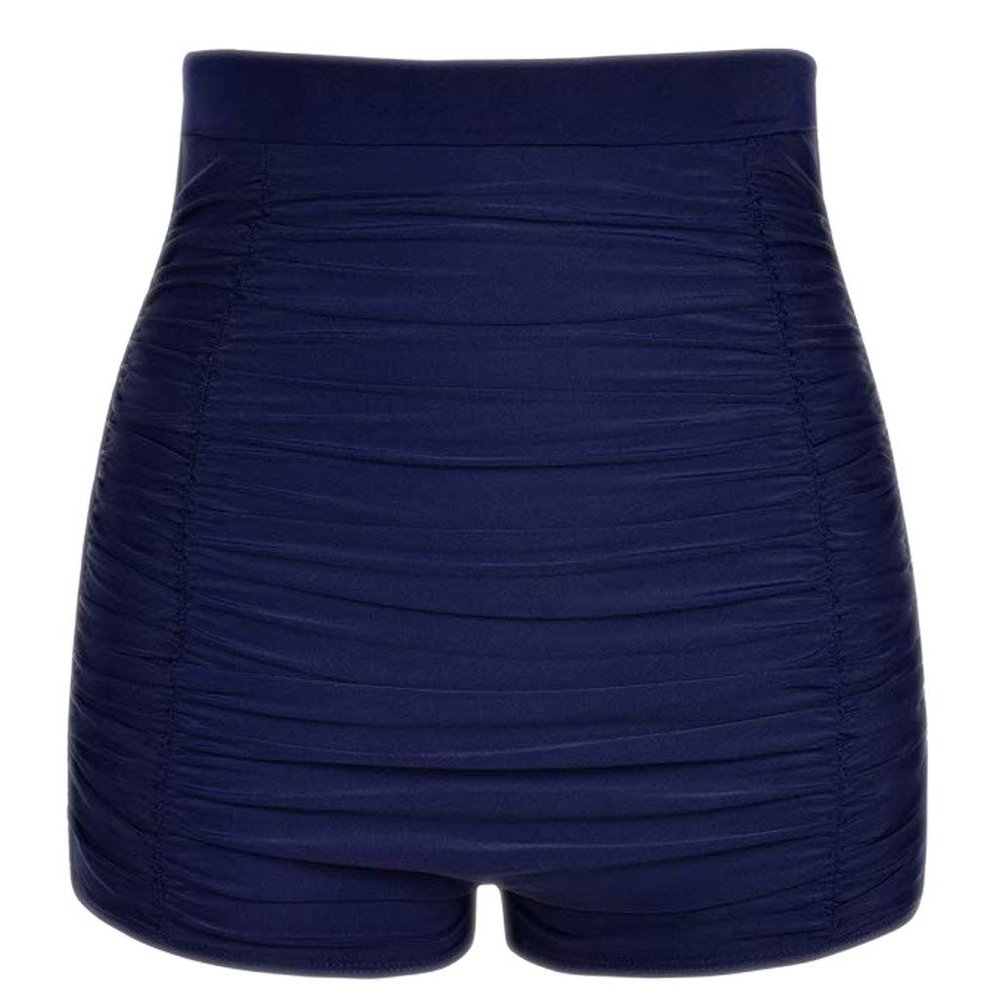 Womens Swimsuits Shorts High Waist Bikini Bottoms Plus Size Swim Briefs Beach Shorts Ruched Swim Trucks (Dark Blue, Medium)