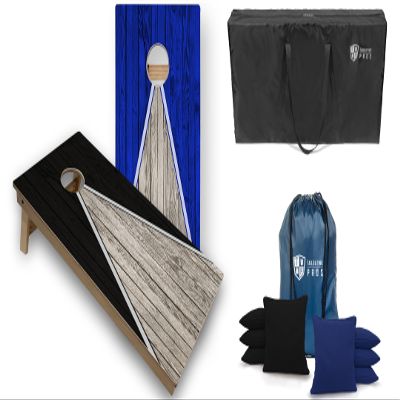 Tailgating Pros Pyramid Tournament Grade Cornhole Board Set w/LED Ring Lights, Carrying Case, & Bags - 4'x2' Regulation Cornhole Game