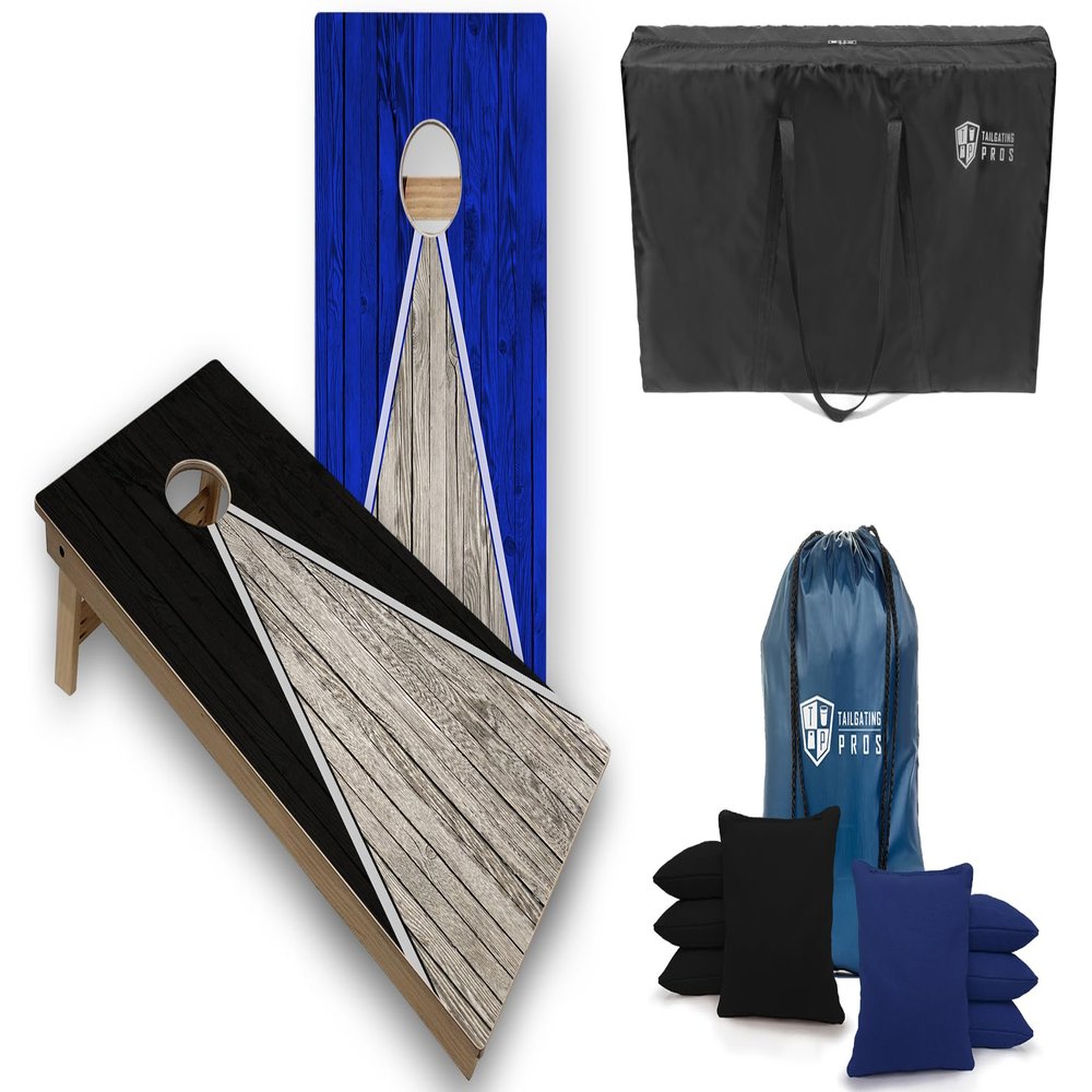 Tailgating Pros Pyramid Tournament Grade Cornhole Board Set w/LED Ring Lights, Carrying Case, & Bags - 4'x2' Regulation Cornhole Game