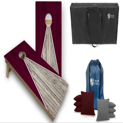 Tailgating Pros Pyramid Tournament Grade Cornhole Board Set w/LED Ring Lights, Carrying Case, & Bags - 4'x2' Regulation Cornhole Game