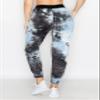 ALWAYS Women's French Terry Joggers - Tie Dye Casual Elastic Drawstring with Pockets Pants Black Blue M view 3