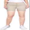 2LUV Women's Stretchy 5 Pocket Mid-Rise Solid Color Classic Work School Uniform Pants Shorts Khaki 15 view 1