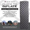 NEAR ZERO Ultralight Inflatable Sleeping Pad  Compact 14.5 oz Air Pad, Quick Inflate with 11 Breaths, Durable Rip-Resistant Nylon  Ideal for Backpacking & Warm Weather, Gray view 4