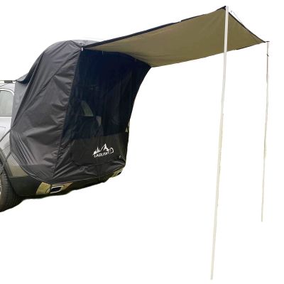 Tailgate Tent for Car Shade Awning Tent Auto Canopy Roof Top Sun Protection Waterproof UV Proof for SUV Camping Picnic Large (Black)