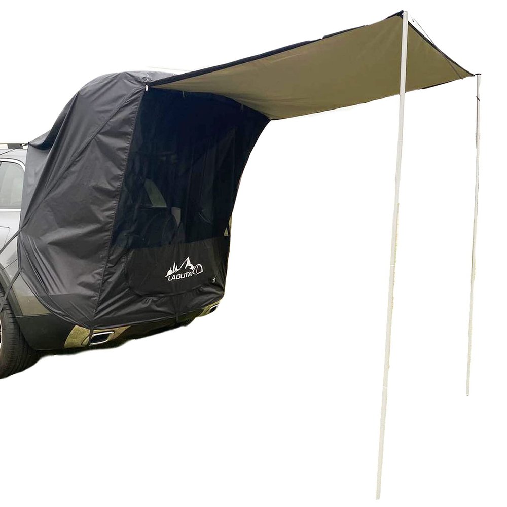Tailgate Tent for Car Shade Awning Tent Auto Canopy Roof Top Sun Protection Waterproof UV Proof for SUV Camping Picnic Large (Black)