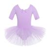 Freebily Girls Ruffle Flying Short Sleeve Ballet Dance Dress for Gymnastic Athletic Leotard Tutu Skirted Dancing Costume Purple 12-14 view 1
