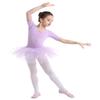Freebily Girls Ruffle Flying Short Sleeve Ballet Dance Dress for Gymnastic Athletic Leotard Tutu Skirted Dancing Costume Purple 12-14 view 4