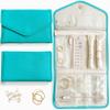 Altitude Boutique Travel Jewelry Organizer Roll Foldable Jewelry Case for Journey Packing Vacation-Rings, Necklaces, Bracelets, Earrings (Teal, Medium) view 1