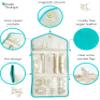 Altitude Boutique Travel Jewelry Organizer Roll Foldable Jewelry Case for Journey Packing Vacation-Rings, Necklaces, Bracelets, Earrings (Teal, Medium) view 3