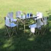 Camping Table Chairs Folding Table Set with Carrying Bag, Portable Outdoor Patio Table, Lightweight and Durable Aluminum Table 95x57x50cm (Color : 2 in 1) view 2