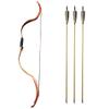 ZSHJG Traditional Longbow Handmade Recurve Bow 20lbs Archery Bow Takedown Traditional Bow Hunting Horse Bow and Arrow Set for Target Shooting Hunting (Brown Bow Set) view 1