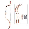 ZSHJG Traditional Longbow Handmade Recurve Bow 20lbs Archery Bow Takedown Traditional Bow Hunting Horse Bow and Arrow Set for Target Shooting Hunting (Brown Bow Set) view 2