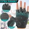 BEACE Cycling Gloves - Half Finger Road & Mountain Bike Gloves for Men & Women - Breathable, Anti-Slip, Shock-Absorbing Pads - Lightweight (Black, M) view 3