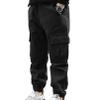 easyforever Boys Solid Color Cargo Pants Athletic Sports Casual Jogger Dungarees Trousers Hip Hop Dance Sweatpants Black 12 Years view 1