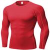 Men's Compression Shirts Long Sleeve, Base-Layer Quick Dry Workout T Shirts Sports Running Tops for Gym Red view 1