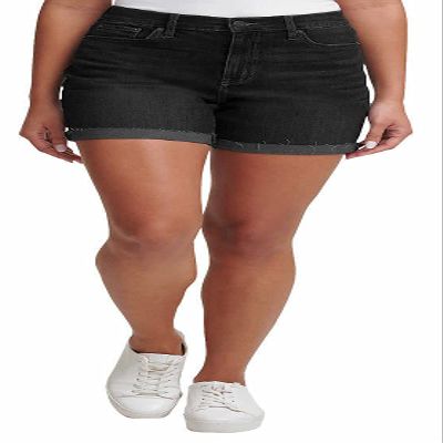 Calvin Klein Womens Roll Cuff Short (Black Sand, 4)