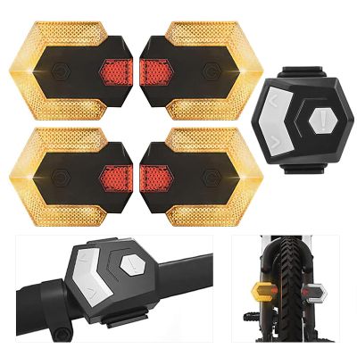 Bike Tail Light with Turn Signals, Bike Turn Signals Front and Back,Bright Bicycle LED Warning Rear Lights, Wireless Remote Control Waterproof Bike Tail Light for Road Bicycle, Electric Bike, Scooter